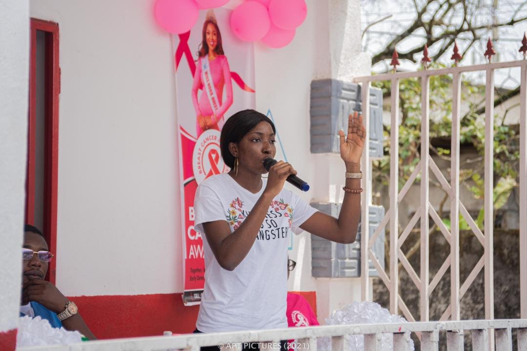 Dr. Ajui Massateh speaking at a women's health event