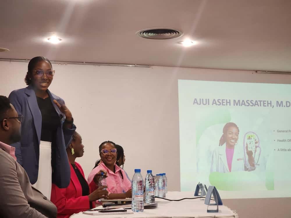 Dr. Ajui introducing herself at panel
