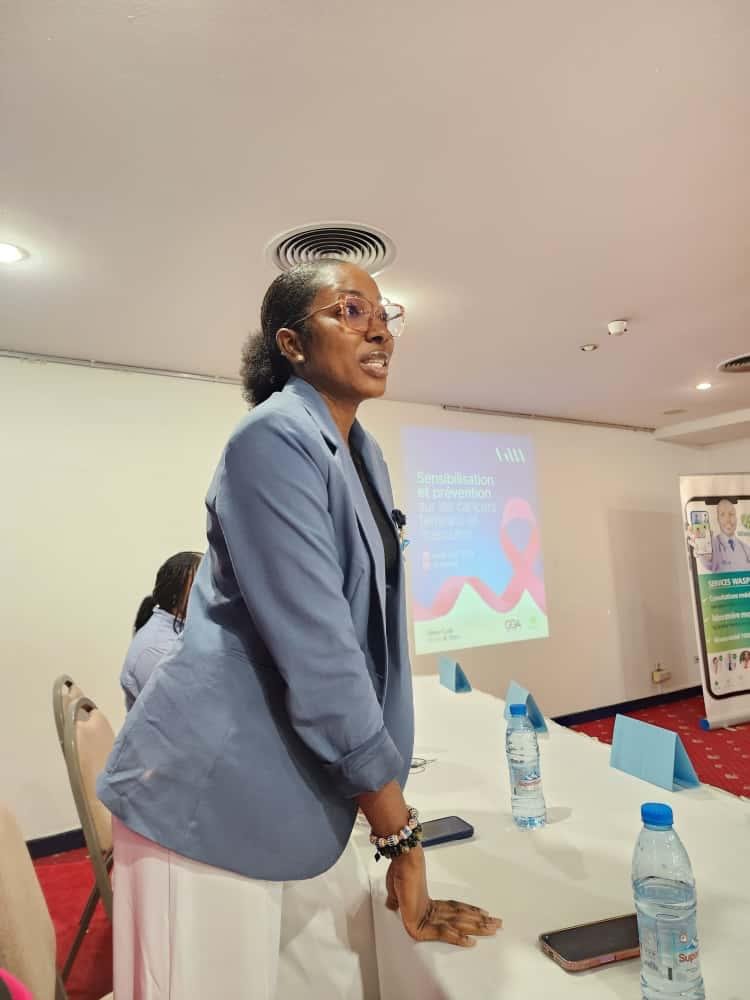 Dr. Ajui speaking at a health education session